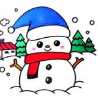 雪人彩色画法 可爱的圣诞节雪人简笔画步骤图文教程