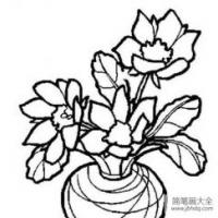 儿童简笔画花瓶加花 花瓶与花的简笔画图片