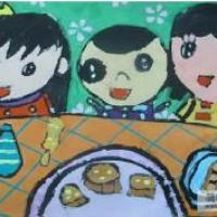 中秋节儿童画图片-我们最爱吃月饼
