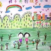 小学生携手共建绿色家园儿童绘画作品图片