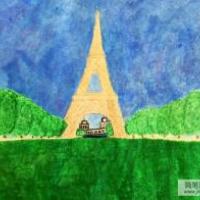 埃菲尔铁塔巴黎风景画画图片欣赏