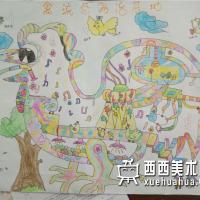 三等奖小学生获奖科幻画《禽流感防治基地》欣赏