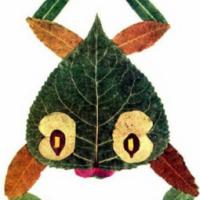 树叶贴画作品：珍惜劳动所得