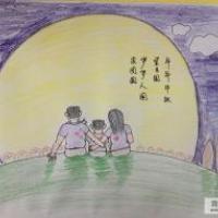 儿童画中秋节的画-年年中秋望月圆