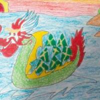 龙舟船里的粽子端午节主题画图片赏析