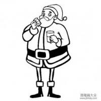 圣诞老人简笔画 圣诞老人吃曲奇饼