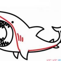 儿童大鲨鱼简笔画画法