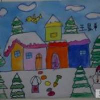 儿童画 欢乐下雪天