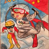 “助力冬奥会,一起向未来”主题绘画