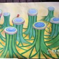 儿童科幻画《沙漠里的“草皮树”》赏析