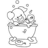 爱洗澡的小猪简笔画