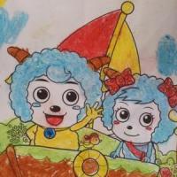 喜羊羊过六一儿童节卡通绘画图片展示