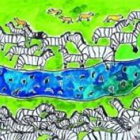 国外儿童创意画-非洲大草原