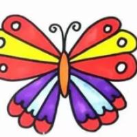 漂亮的彩色蝴蝶儿童简笔画图片
