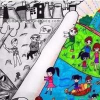 环保主题儿童画《绿色行动》