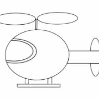 卡通直升机简笔画画法步骤图片