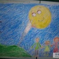 中秋节儿童画画图片-月满中秋节