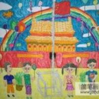 十一国庆节儿童画-祖国生日快乐