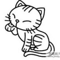 俏皮的小猫简笔画