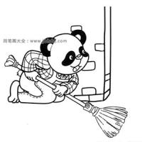 打扫卫生的大熊猫