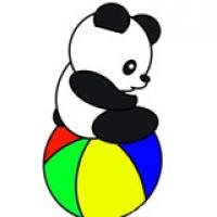 球上的小熊猫简笔画画法步骤图片