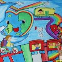 抗战胜利70周年儿童画作品-和平的希望