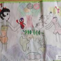 抗战七十周年儿童画-愿和平永驻