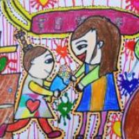 幼儿园妇女节儿童画-妈妈节日快乐