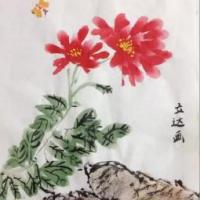 春花和蝴蝶儿童水墨画春天作品赏析