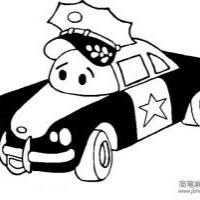 警车简笔画图片 卡通警车简笔画