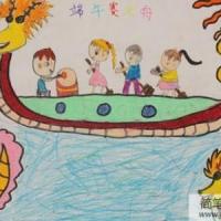 端午节儿童画图片-端午赛龙舟