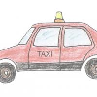 出租车简笔画的画法步骤教程