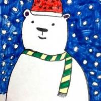 看雪的白熊国外水彩画作品在线看