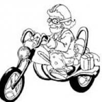 骑摩托的老奶奶简笔画人物 骑摩托的老奶奶人物简笔画步骤图片大全