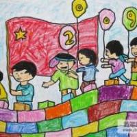 国庆节登长城儿童画-国庆欢乐行