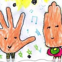 创意儿童水彩画-劳动的双手