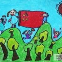 国庆节主题儿童画-祖国的生日