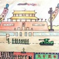 抗战70周年小学绘画-展示祖国的强大
