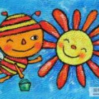 儿童版画 蜜蜂和花