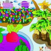 三年级小学生获奖科幻画作品《多彩蔬菜种植园》
