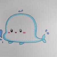 卡通小鲸鱼简笔画