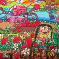 儿童科幻画《快乐草莓园》欣赏