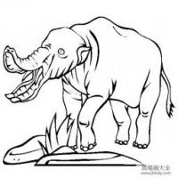 史前动物 铲齿象简笔画图片