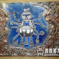 二等奖小学生获奖科幻画《金属垃圾清理卫士》赏析