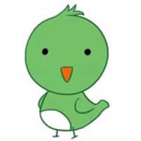 绿色的卡通小鸟简笔画图片 卡通小鸟的简单画法