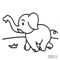 大象简笔画 调皮可爱的大象简笔画图片