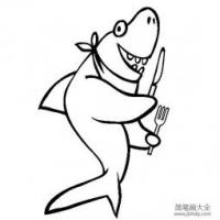 海洋生物图片 卡通鲨鱼简笔画图片