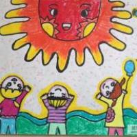 我和太阳共成长，欢庆国庆节主题画作品