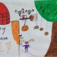 快乐的万圣节比赛儿童画优秀作品