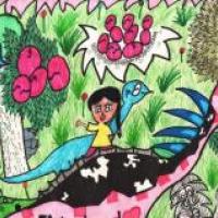 儿童画梦想巡游恐龙世界